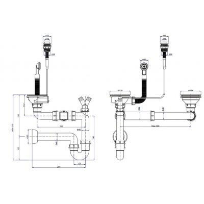 Quadron Save Space syfon zlewozmywakowy złoty OP2SSDG5