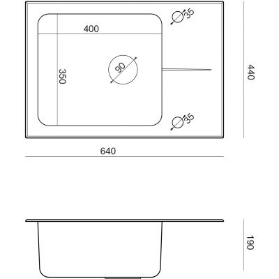 Quadron Hugh 116 zlewozmywak 64x44 cm wpuszczany stalowy/szkło czarne ST3564SC1BS