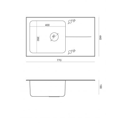 Quadron Hugh 111 zlewozmywak szklano-stalowy 77x44 cm stal/czarny z baterią Naomi czarny połysk ST3577SC1BS-BW7059CZP