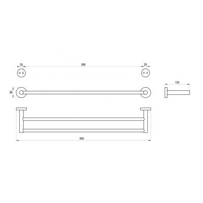Ravak Kona drążek na ręcznik czarny X07P1304