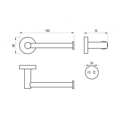 Ravak Kona uchwyt na papier toaletowy czarny mat X07P1306