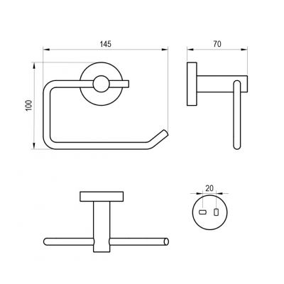 Ravak Kona uchwyt na papier toaletowy czarny X07P1307