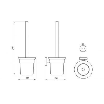 Ravak Kona szczotka toaletowa ścienna czarny mat X07P1311