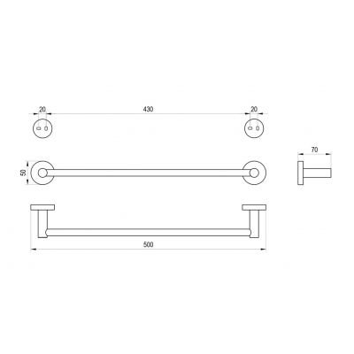 Ravak Kona drążek na ręcznik biały X07P1315