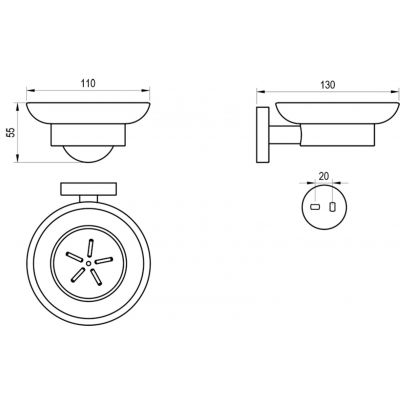 Ravak Kona mydelniczka ścienna biała X07P1321