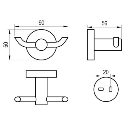 Ravak Kona wieszak na ręcznik grafit szczotkowany X07P1326