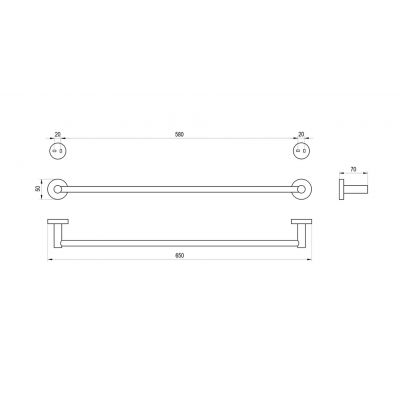 Ravak Kona drążek na ręcznik grafitowy X07P1329