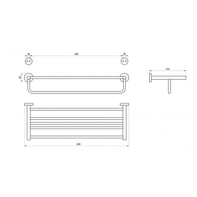Ravak Kona półka na ręcznik grafitowy X07P1331