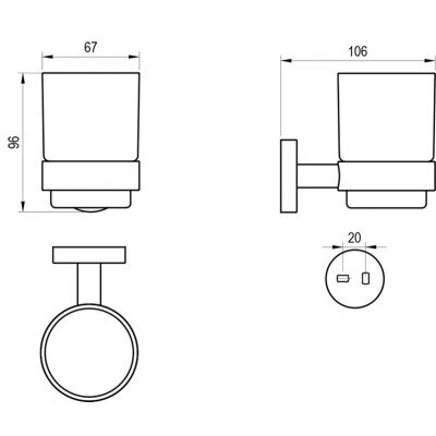 Ravak Kona kubek na szczoteczki grafit szczotkowany X07P1335