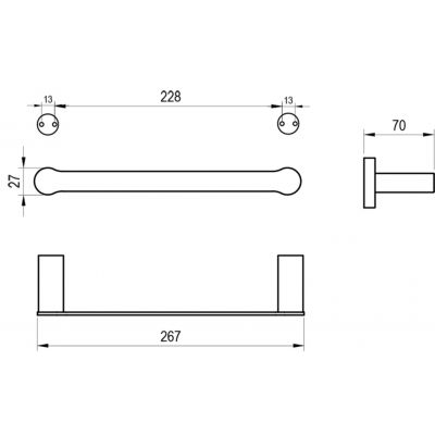Ravak Fold drążek na ręcznik stal nierdzewna X07P1346