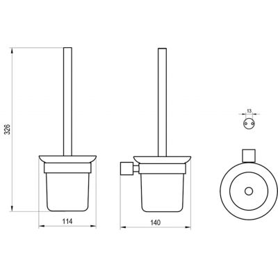 Ravak Fold szczotka toaletowa z rączką ścienna stal X07P1348
