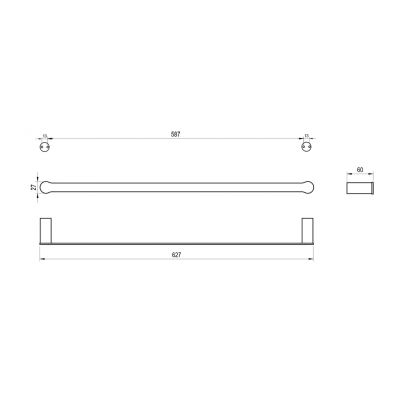 Ravak Fold drążek na ręcznik czarny mat X07P1349