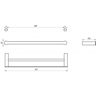 Ravak Fold drążek na ręcznik czarny mat X07P1350