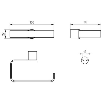 Ravak Fold uchwyt na papier toaletowy czarny mat X07P1353