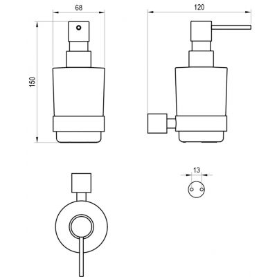 Ravak Fold dozownik do mydła 250 ml czarny mat X07P1356