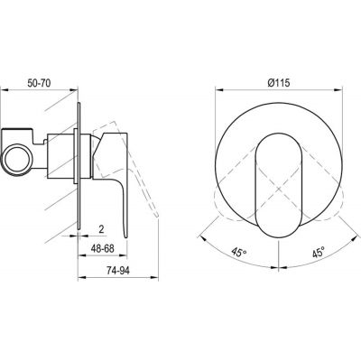 Ravak Eleganta bateria prysznicowa podtynkowa chrom X070219