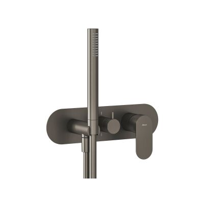 Ravak Eleganta bateria wannowo-prysznicowa podtynkowa grafit szczotkowany X070337