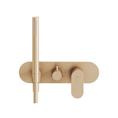 Ravak Eleganta bateria wannowo-prysznicowa podtynkowa z termostatem różowe złoto X070370