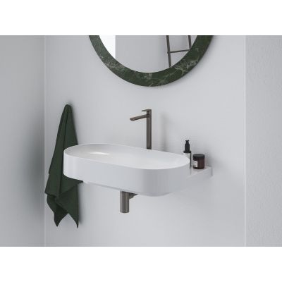 Ravak Eleganta bateria umywalkowa stojąca BeCool grafit szczotkowany X070422