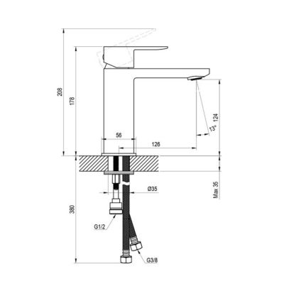 Ravak Chrome II bateria umywalkowa ze słuchawką typu bidetta stojąca chrom X070450