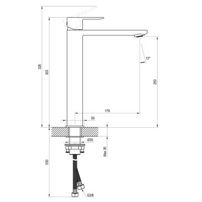 Ravak Chrome II bateria umywalkowa stojąca wysoka czarna X070459
