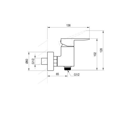 Ravak Chrome II bateria prysznicowa ścienna czarna X070464