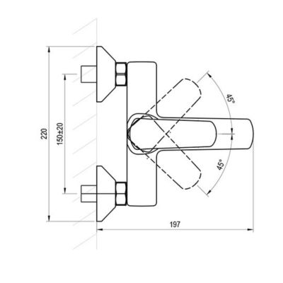 Ravak Life bateria wannowo-prysznicowa ścienna chrom X070473