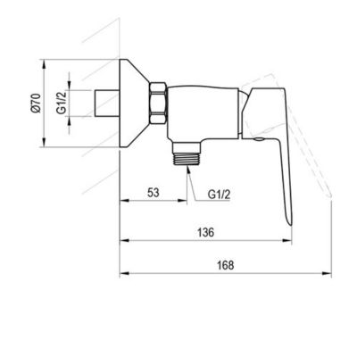 Ravak Life bateria prysznicowa ścienna chrom X070474