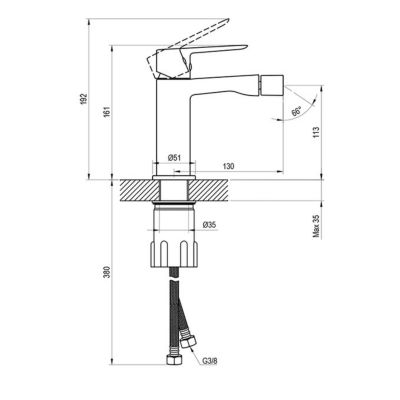 Ravak Life bateria bidetowa stojąca chrom X070475