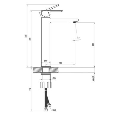 Ravak Solar bateria umywalkowa stojąca wysoka chrom X070484