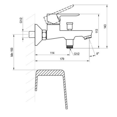 Ravak Solar bateria wannowo-prysznicowa ścienna chrom X070485