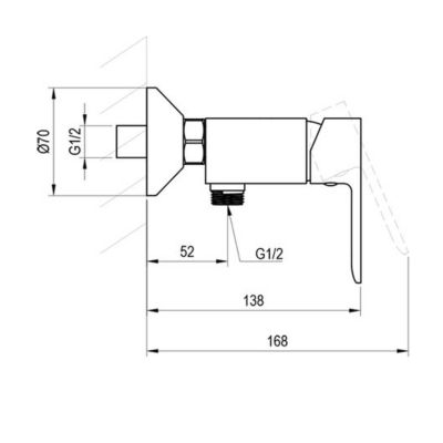 Ravak Solar bateria prysznicowa ścienna chrom X070486