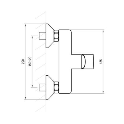 Ravak Solar bateria prysznicowa ścienna chrom X070486