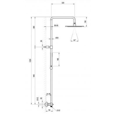 Ravak Espirit zestaw prysznicowy ścienny termostatyczny z deszczownicą grafit szczotkowany X070497
