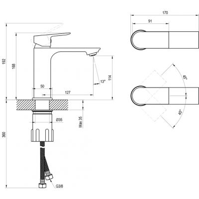 Ravak Plan bateria umywalkowa stojąca chrom X070506