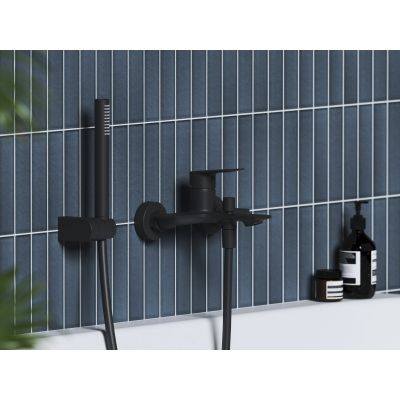 Ravak Plan bateria wannowo-prysznicowa ścienna czarny mat X070514