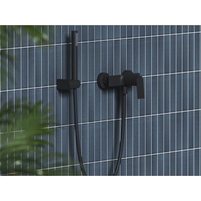 Ravak Plan bateria prysznicowa ścienna czarny mat X070515