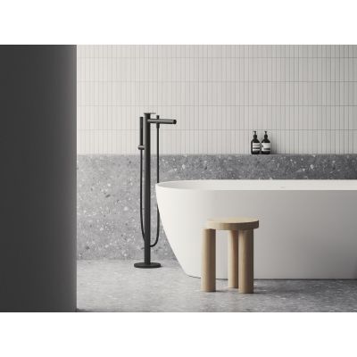 Ravak Spring bateria wannowo-prysznicowa wolnostojąca czarna X070556