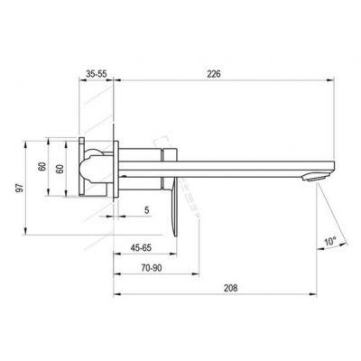 Ravak Chrome II bateria umywalkowa podtynkowa chrom X070586