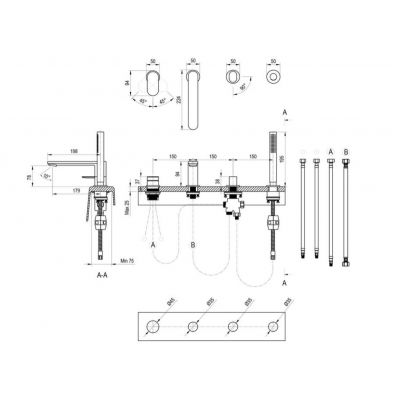 Ravak Chrome II bateria wannowo-prysznicowa nawannowa CR II 026.20BL czarna X070593