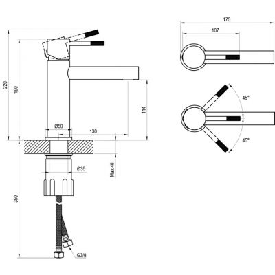 Ravak Nox bateria umywalkowa stojąca stal X070644