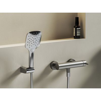 Ravak Nox bateria prysznicowa ścienna stal nierdzewna szczotkowana X070647