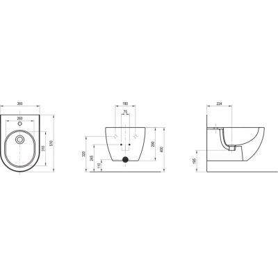 Ravak Uni Chrome bidet wiszący biały X01517