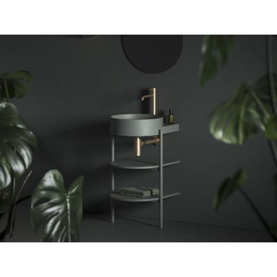 Ravak Yard szafka podumywalkowa 46,8x49,5x76,5 cm stojąca otwarta z półkami CS YARD 400 grey green D800008004