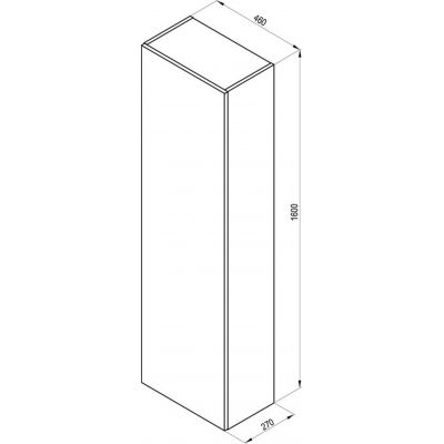 Ravak Formy szafka 46x27x160 cm boczna słupek wysoki wiszący orzech X000001262