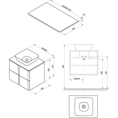 Ravak Balance blat 80 cm naszafkowy biały X000001371