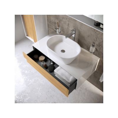 Ravak Step szafka 100x54x30,5 cm podumywalkowa wisząca biała-dąb X000001417