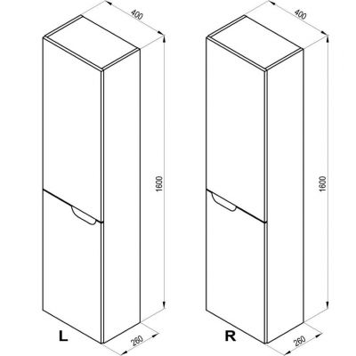 Ravak Classic II słupek wiszący SB 400 CLASSIC prawy biały/biały X000001474