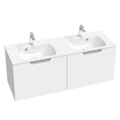 Ravak SD Classic II szafka 130 cm podumywalkowa wisząca biały połysk/szara X000001483