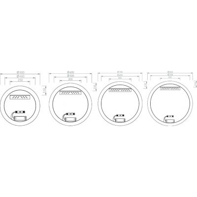 Ravak Luna lustro 70x70 cm okrągłe z oświetleniem X000001579